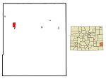 Prowers County Colorado Incorporated and Unincorporated areas Lamar Highlighted